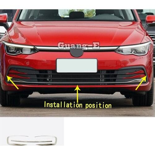 For VW Volkswagen Golf8 Golf 8 2019 2020 2021 Car Body Protection Bumper Stainless Steel Trim Front Head Bottom Pedal Moulding