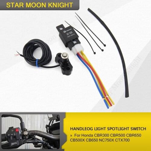 For Honda CBR300 CBR500 CBR650 CB500X CB650 NC750X CTX700 handle LED fog light spotlight switch button control relay