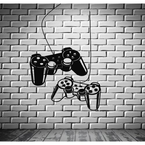 Joystick Removable Wall Decal Gamer Video Game Play Room Kids Vinyl Stickers Art Wall Tattoo For Teens Bedrooms Mural SA159