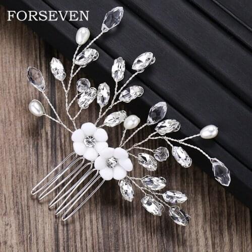 Crystal Pearl Hair Combs For Bride Bridesmaid Wedding Hair Ornaments Crystal Bridal Hair Comb Fashion Hairwear Thiara
