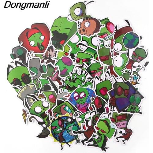 K417 38pcs/set Alien Mixed Stickers Laptop Skateboard Luggage Car Styling Bicycle Graffiti Decals Cool Waterproof Stickers