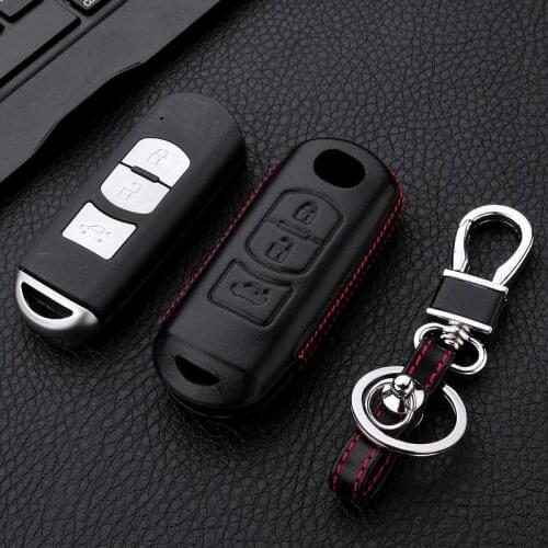 New Gift 4D Car Geunine Leather Key Cover Case Mazda 2 3 6 Atenza Axela CX-5 CX5 CX 5 CX-7 CX-9 2015 2016 2017 2018 3button key