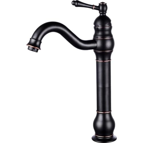 Bathroom Faucet Antique Black Bronze Finish Brass Basin Sink Faucet Single Handle Water Taps Water Mixer Tap