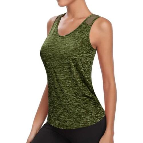 New Arrival Solid Sports Yoga Tank Tops Women Cute Yoga Workout Mesh T Shirt Female Activewear Sexy Open Back Sports Vest топ