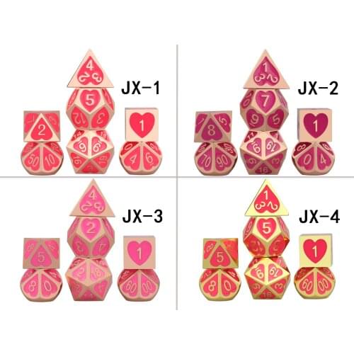 Dnd Metal Birthday Gift Dungeon and Dragon Tabletop Games d20 Rpg Polyhedral Board Love Heart DICE