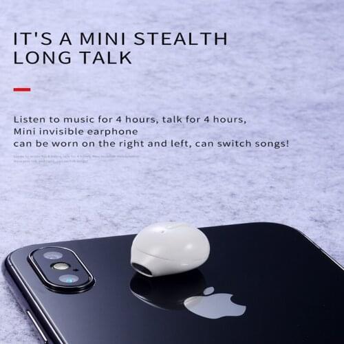 Mini Invisible True Wireless Earphone Noise Cancelling Bluetooth Headphone Handsfree Stereo Headset TWS Earbud With Microphone