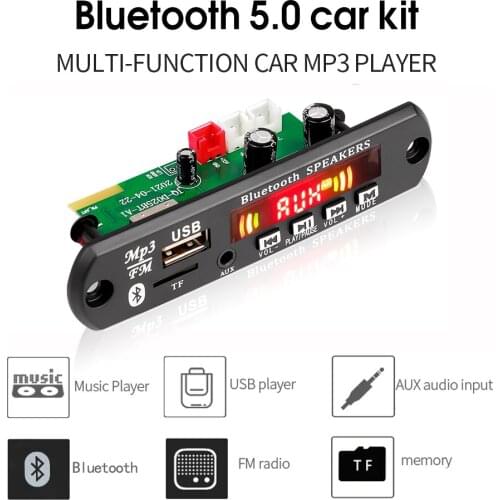 Mp3 module with amplifier bluetooth audio module decoder board led speaker TF remote control USB 2*40W recording function