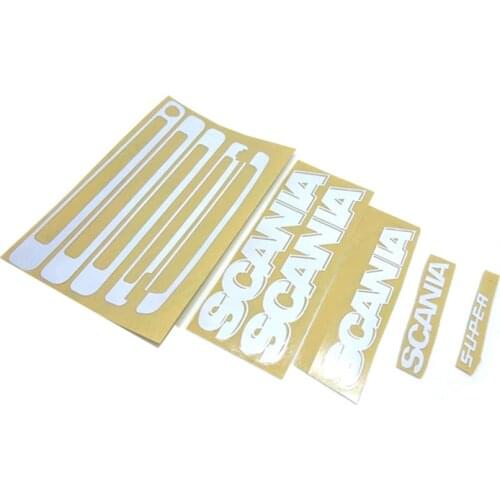 Grimace Stickers White Decoration for 1/14 Tamiya RC Truck Trailer Tipper Scania 470 620 730 Car Diy Parts