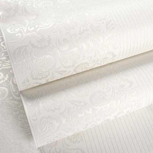 10M Home Improvement wall paper modern Fashion Non-woven Flocking Wallpaper Rolls for bedroom background wall 5 Colors R19