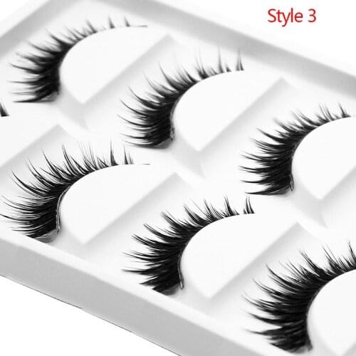 Kimcci 5pairs Natural False 3D Mink Eyelashes Soft Fake Lashes Long Makeup Faux 3D Eyelash Extension Beauty Tools Cilia Cilios