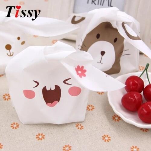 New Party Party Wedding Cute Ear Rabbit Cartoon Snack Bag Decoration Dessert Festival Gift Candy Baking Disposable Packaging