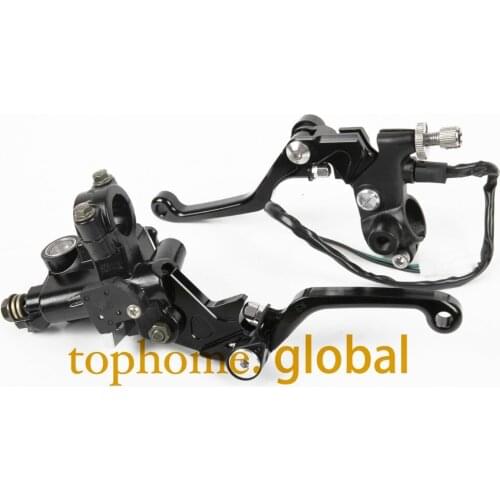 New 7/8" CNC Brake Master Cylinder Pressure Switch Reservoir Levers Dirt Pit Bike Set For SUZUKI RMZ250 2007 2008 2009 2010-2013