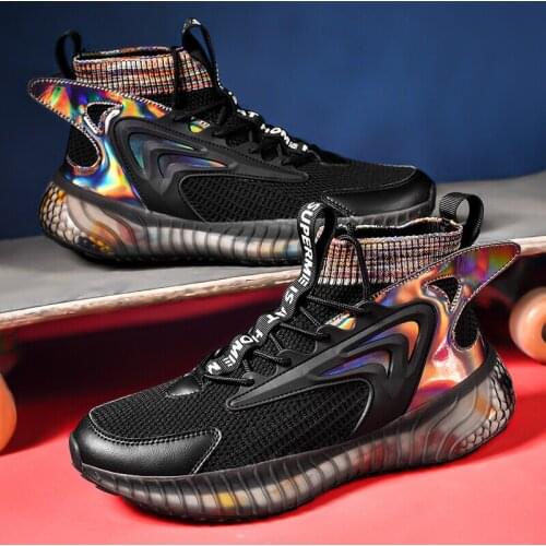 New Reflective Mens Sneakers Breathable Running Shoes For Men Sport Shoes High-top Mesh Walking Jogging Shoes Zapatos De Hombre