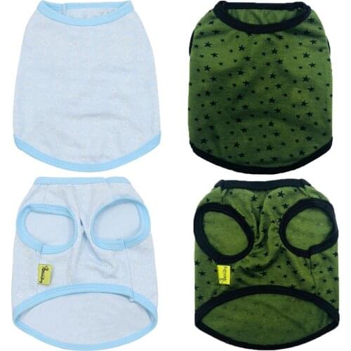 Puppy Clothes Summer Soft and Comfortable Breathable Starry Print T-shirt Vest Beautiful Shirt Short-sleeved Pet Clothing