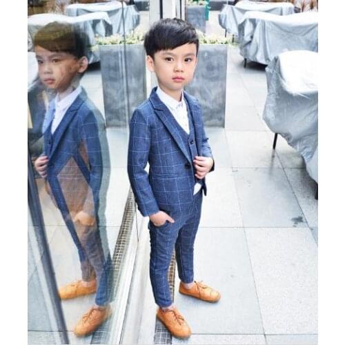 Formal High quality boys suit Single Breasted boys suits for weddings costume marriage boys blazer 3pcs coat + pants + vest