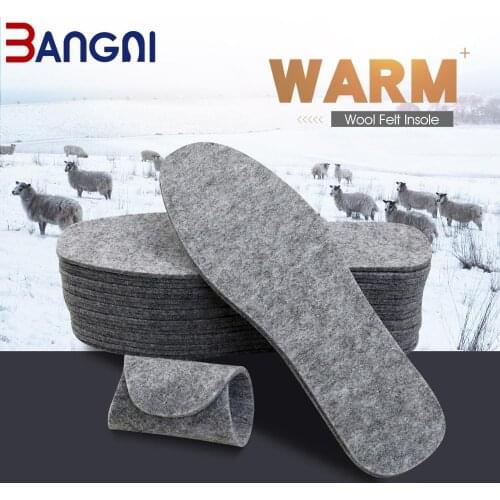 3ANGNI thick warm insole insert genuine wool breathable comfortable shoe pad