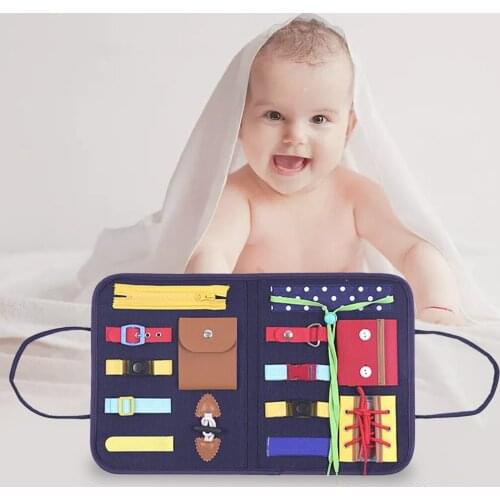 Portable Busy Board Zipper Dressing Montessori Learning Travel Airplane Toy