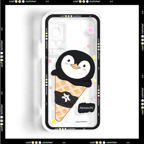 ASINA Transparent TPU Case For VIVO X50 60 30 Pro Cartoon Ice Cream Bumper Cute Coque For Vivo Z5X Z1Pro iQOO Neo Y17 V17 S1 Pro