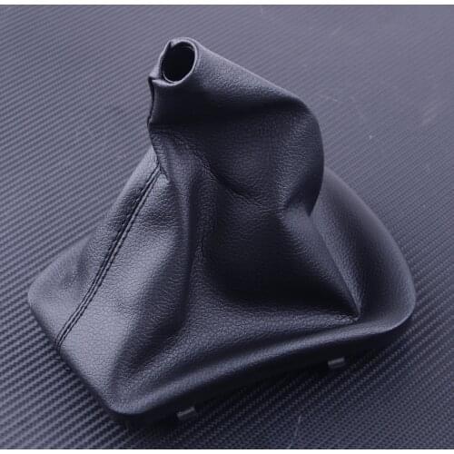 Brake Gear Shift Knob PU Leather Cover Boot with Inner Plastic Frame Fit for BMW E46 1999 2000 2001 2002 2003 2004 2005
