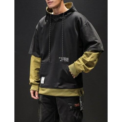 Japan Korea Style Hoodies Sweatshirts Mens Hip Hop Streetwear Pullover Hooded Sweatshirt Men Spring Casual Tops Clothes Male