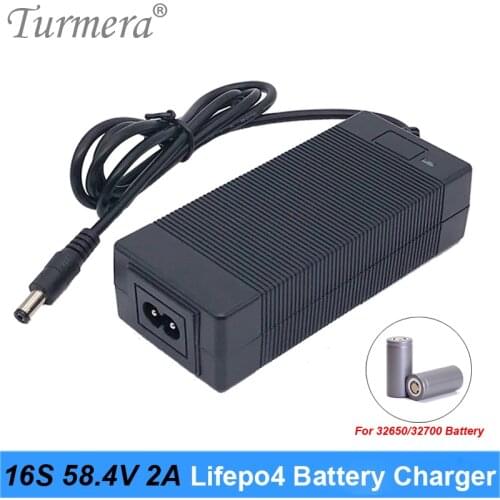 Turmera 16S 58.4V 2A Lifepo4 Battery Charger Smart For 18650 32650 32700 Lithium Iron Phosphate Battery Pack 51.2V 57.6V Use F19