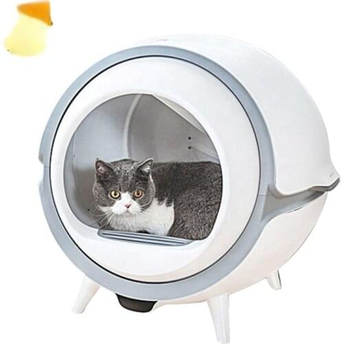 Smart Intelligent No screw clamp design Pet Cat Litter Box Eco friendly Enclosed Cat Toilet Litter Box