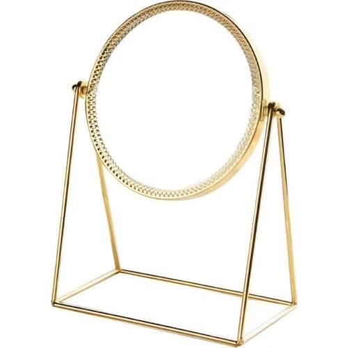 360° Rotation Metal Makeup Mirror Single Sided Vintage Vanity Mirror Golden