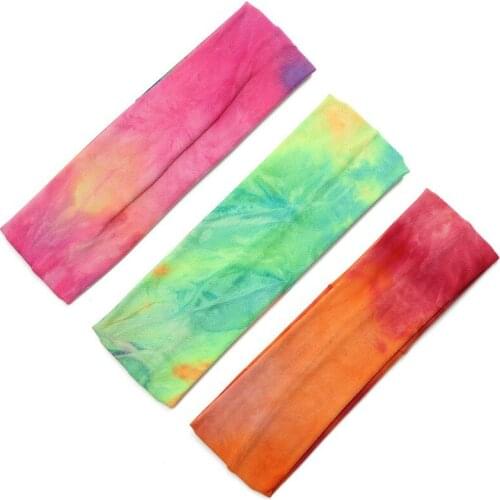 Women Tie Dye Sports Headband Hair Accessories Elastic Hair Bands Fitness Yoga Headwear Female Stretch Wash Makeup Headdress