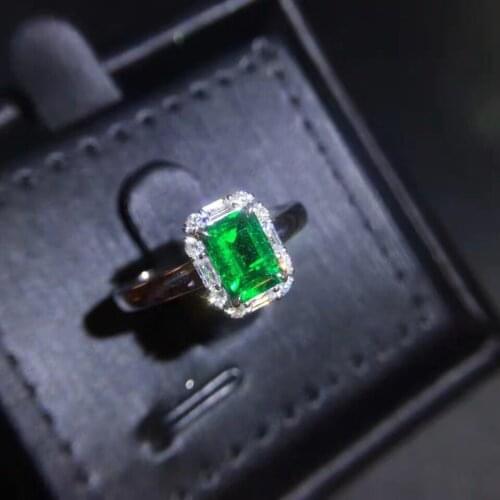 Shilovem 925 sterling silver real Natural Emerald Rings fine Jewelry Customizable women gift new wholesale 4*6mm jcj0406199agml