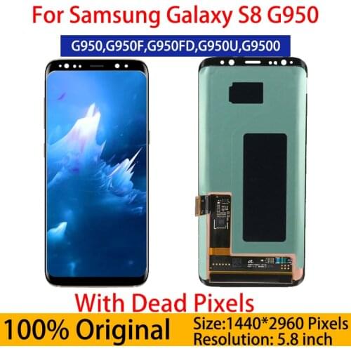 ORIGINAL SUPER AMOLED S8 LCD for SAMSUNG Galaxy S8 G950 G950F Display S8 Plus G955 G955F Touch Screen Digitizer dot