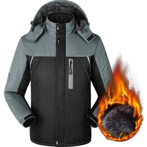 Winter Windbreaker Jacket Coats Men Casual Thick Velvet Warm Coat Thermal Waterproof Hood Military Jacket Men Outwear Down Parka