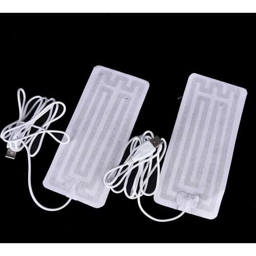 1 Pair 5V USB Heated Socks Carbon Fiber Pads Electric Heated Insoles Winter Warm Arm Hands Waist Heated Gloves 8*18CM
