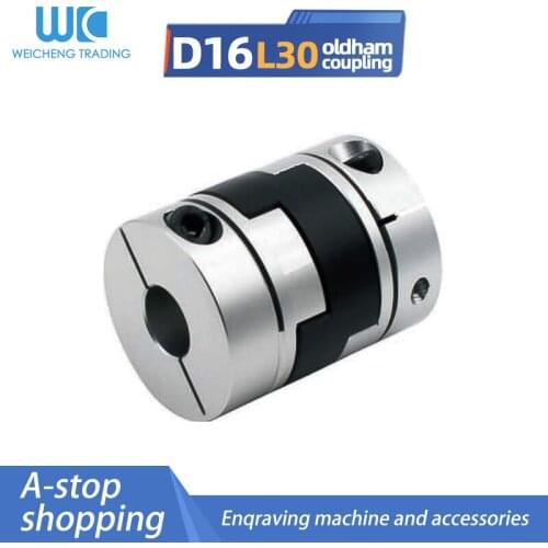 1pc D16 L30 Aluminum Cross Slider Coupling Servo Stepping Variable Speed Motor Screw High Torque Flexible Plum Coupling
