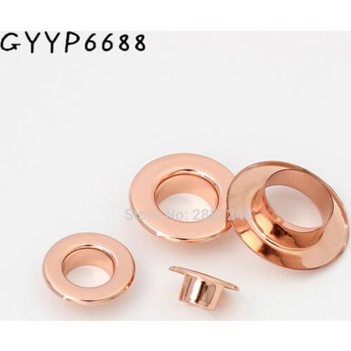 10-30-100pcs copper 6mm 8mm 10mm 12mm Rose gold pushed grommet bags metal fitting hardware accessory pressed round eyelets