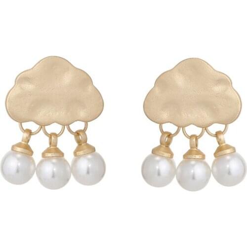 10 pair / lot wholesale fashion jewelry accessories cute korean pearl cloud earrings