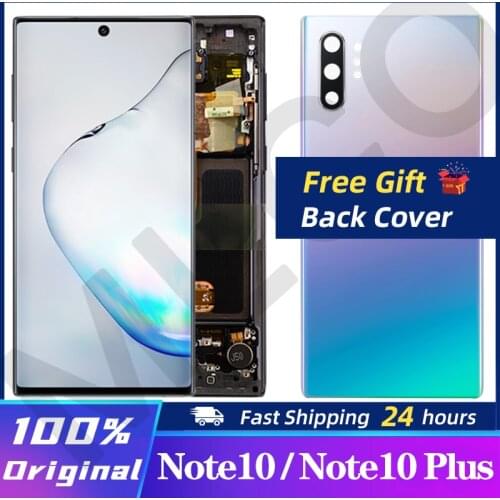 100% ORIGINAL AMOLED Lcd Screen For Samsung Galaxy Note 10 Lcd N970F Note 10 plus Lcd N975 N9750 LCD Note10 Display Touch Screen