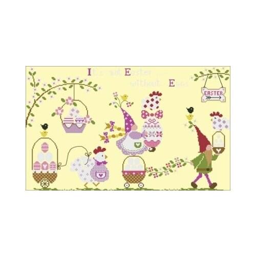 16-Happy Easter Counted Cross Stitch 11CT 14CT 18CT Cross Stitch Kits Embroidery Needlework Sets