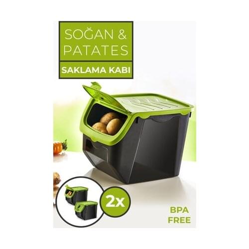 AL-HOME PD-HOME handle & Potato Storage Container 2'li hbl2506, 12 l