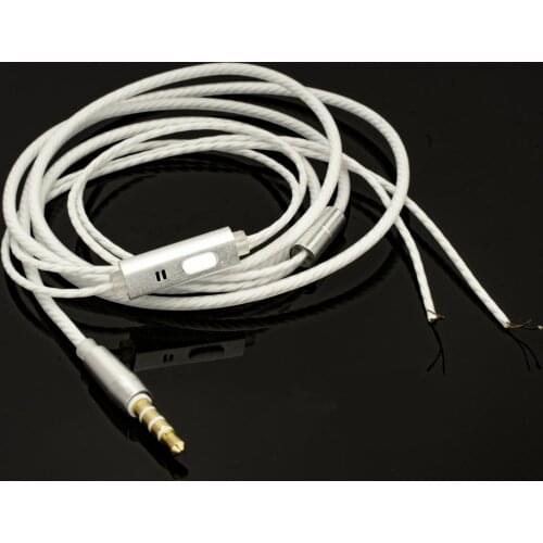 2pcs 3.5mm Earphones Audio Cable DIY Cable Wire with Microphone for 3.5mm Android Phones for Iphone