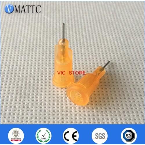 Free Shipping 100Pcs/Lot 23G 1/4 Inch Stainless Steel Tip Dispensing Screw Needles Orange Color Syringe Needle Tips