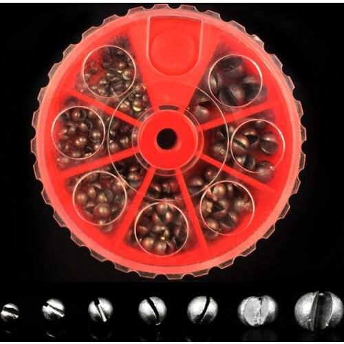 Free shipping 205pcs and 106pcs Round Split Shot Lead Weight for Option Not Hurt Line Fishing Accessories set