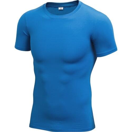 Brand Men T-shirt Quick Dry Short Sleeve Sport Shirt Gym Fitness Running T-Shirts Elasticity Slim Sportswear Training Clothes