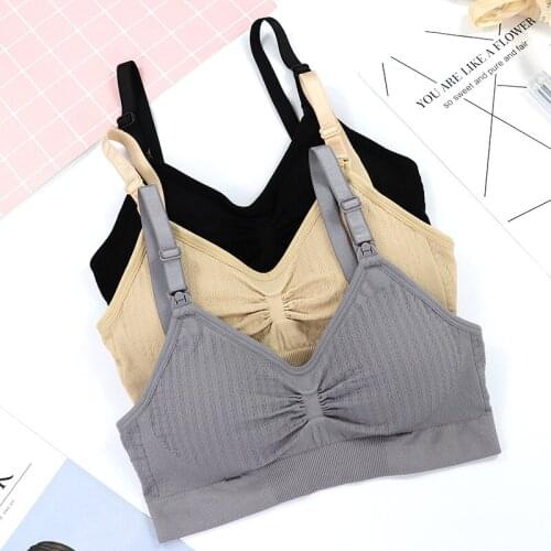 Bra Underwear Lace Front Buckle Pregnant Women Breastfeeding Underwear Postpartum Summer Thin Collection Without Steel Ring