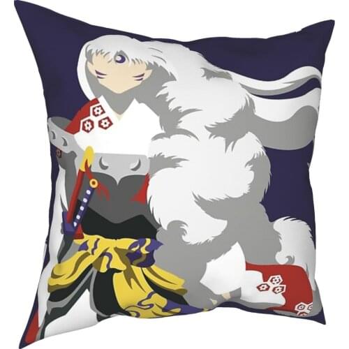 Sesshomaru Pillow Case Home Decorative Anime Inuyasha Demon Japanese Dog Cushions Throw Pillow for Home Double-sided Printing