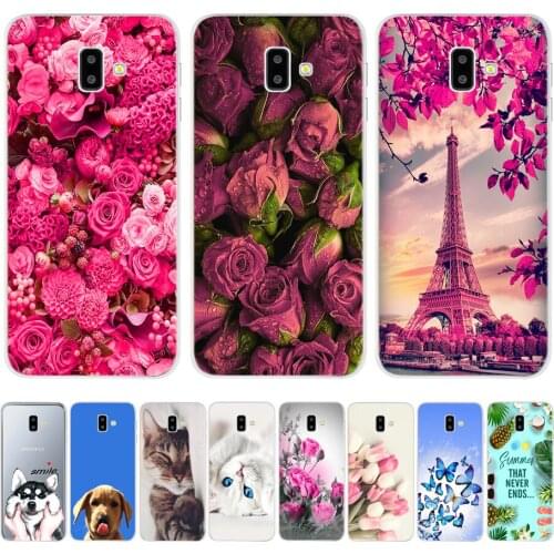 Case For Samsung J6 Plus Back Cover Flowers Funda Coque For Samsung Galaxy J6Plus 2018 J6+ J 6 J6 Plus J610 J610F Silicone Cases