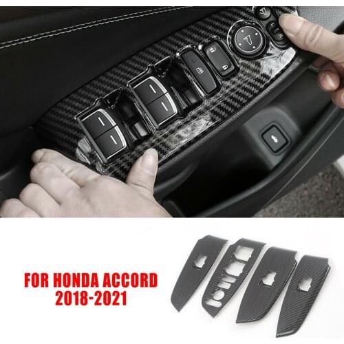 For Honda Accord 2018-2021 Car Accessories Interior Car Window Switch Button Panel Decoration Cover Trim
