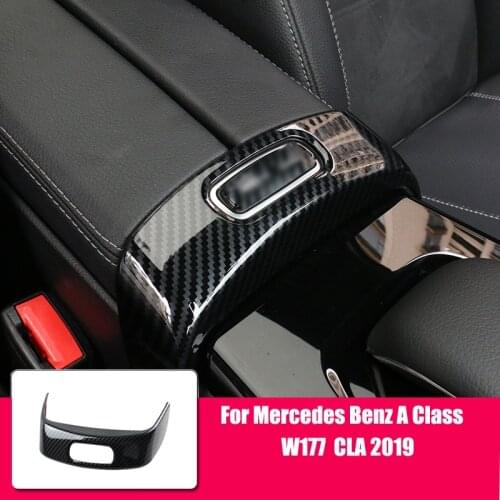 For Mercedes Benz A Class W177 2019 2020 Accessories Carbon Fiber Style ABS Car Center Console Protection Frame Trim