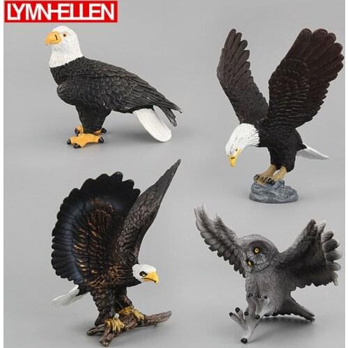 New Fine Wild Animal Fly Eagle Owl PVC Model Home Decoration Raptor Bird Set Action Figure Education Kid Children Toys Gifts