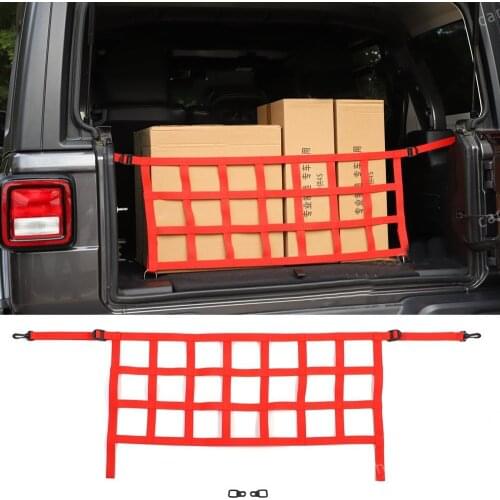Red Rear Trunk Cargo Shielded Isolation Net Cover for Jeep Wrangler JL 2018-2019