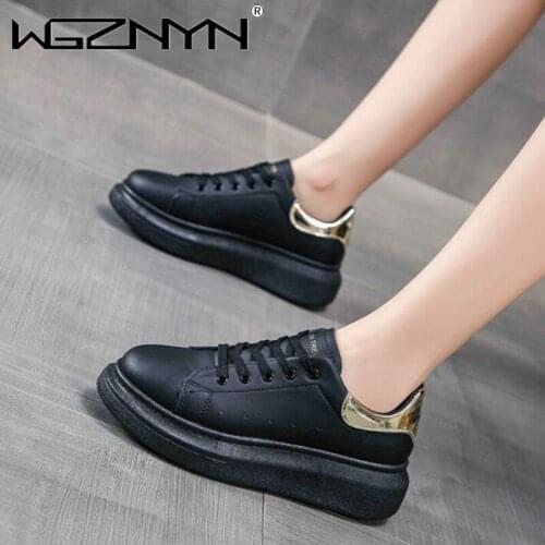 NEW Fashion Women Casual Shoes 2020 Classic Womens Sneakers Spring Autumn Flats Sport Shoes PU Leather White Chunky Sneakers